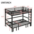 thumbnail image 4 of Newest Full over Full size pull-out Metal Bunk Bed, lower bunk can be pulled out in three sections, top bunk equipped with safety rails, black., 4 of 9
