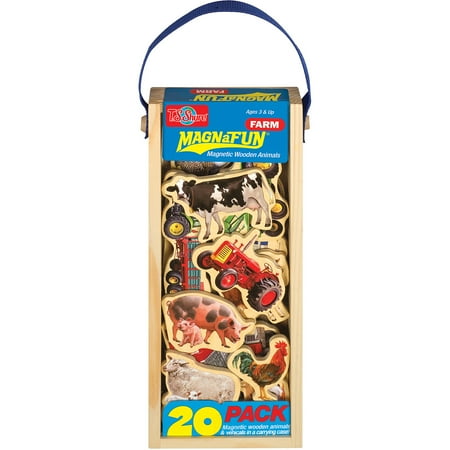 T.S. Shure Farm Vehicles Wooden Magnets MagnaFun Set, 20 Pieces