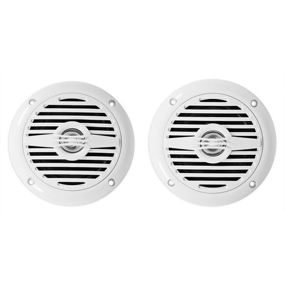 Pair Rockville MS40W White 4" 200 Watt Marine Boat Speakers Compact and Powerful