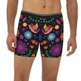 thumbnail image 2 of Picia Colorful Floral2 Pattern Men's Athletic Long Leg Briefs , Performance Stretch Underwear，Moisture-Wicking, 2 of 7