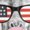 White, variant on Cute Giraffe American Flag Sunglasses Bubble Gum Graphic Tees Womans T-shirt Tops Black/White S-5XL