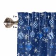 thumbnail image 5 of Navy Blue Christmas Kitchen Valances for Windows 60x18 Inch Kitchen Curtains Valances Rod Pocket Weeping Xmas Ball Snowflake Winter Bathroom Window Valances for Window Treatment Decor, 5 of 6