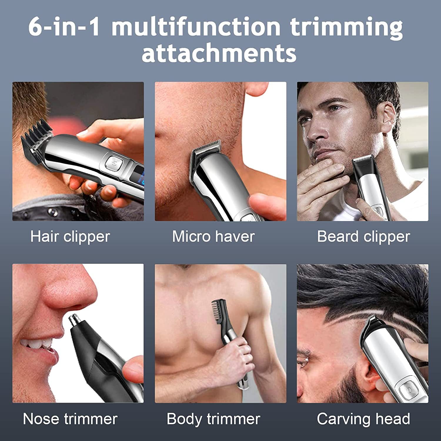 Beard Trimmer for Men, Waterproof Electric Razor for Nose,Body,Face,Mustache,Cordless Hair Clippers Shavers Grooming Kit, Gifts for Men Husband Father