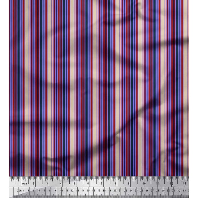 Soimoi Tissu Georgette Violet Moss à Rayures Verticales au Mètre 42 Pouces de Large