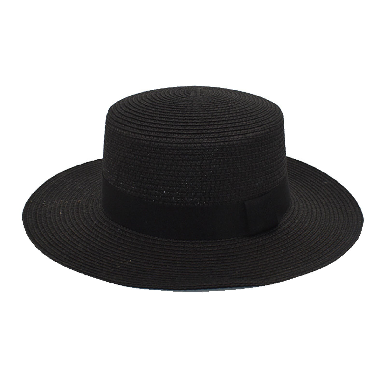 X Mount Mens And Womens Square Buckle Dome Panama Lafite Flat Top Straw Hat Summer Travel