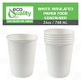 thumbnail image 3 of EcoQuality [50 Count] 26 oz Disposable White Paper Soup Containers - Half Pint Ice Cream Containers, Frozen Yogurt Cups, Restaurant, Microwavable, Take Out, to Go Deli Containers, Recyclable, 3 of 9