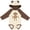 Natural & Brown w Ears, variant on Volleyball Monkey Boy Boys Long Sleeve Baby Bodysuit