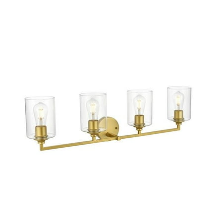 

Living District LD7315W33BRA 110 V E26 Four Light Vanity Wall Lamp Brass