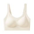 thumbnail image 3 of Jinhomg Women's Everyday Bras, Wireless Wide Strap Seamless Full Coverage Bra for daily, work and T-shirt wear, Pull-On Closure, Solid No Print, Wide Strap Support White XL, 3 of 6