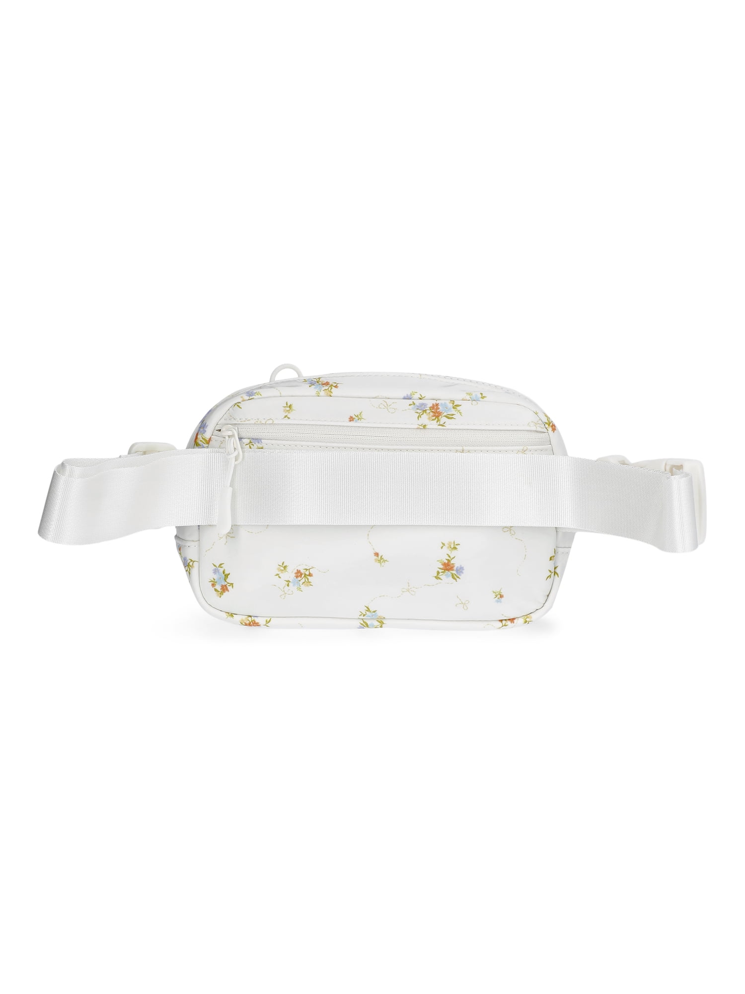 No Boundaries Women's Hands Free Fanny Pack, Off-White Lilacs