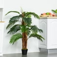 thumbnail image 2 of Outsunny 4' Artificial Palm Tree Fake Plant Indoor Decoration, 2 of 10