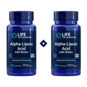 Life Extension Alpha-Lipoic Acid with Biotin, Protection Against Oxidative Stress - Gluten-Free, Non-GMO - (60+60 Capsules)