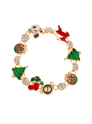 Coxeer Christmas Bracelet Fashion Stackable Jingle Bell Bead