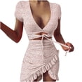 thumbnail image 1 of Fridja Femmes Impression Asymétrique Robe Courte de Mini Club de Base, 1 of 7