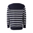 thumbnail image 2 of Vedolay Fall Tops for Women 2023 Trendy Fall Fashion Sweaters Knit Ribbed Stripe Pullover Top,Navy M, 2 of 4