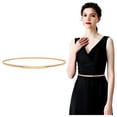 thumbnail image 1 of Cinturón JASGOOD para mujer, delgado, con cadena elástica de metal dorado, 1 of 7