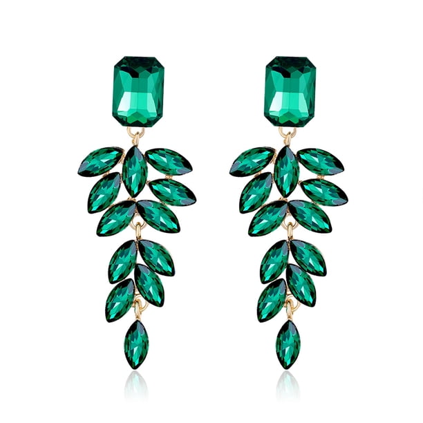 Pendientes para mujer, regalos para mujer, un par de pendientes de moda con cristales y diamantes de imitación cúbicos, gancho, maravilloso regalo, pendientes de turquesa.