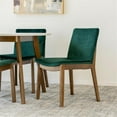 thumbnail image 2 of Coleman 5-Piece Mid-Century round Dining Set w/ 4 Velvet Dining Chairs in Green, 2 of 4