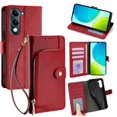 thumbnail image 1 of For vivo Y29s 5G Y04 4G Case Zipper Pocket PU Leather Wallet Flip Phone Cover - Black, 1 of 5