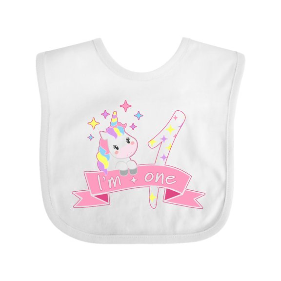 Inktastic I'm One Cute Unicorn 1st Birthday Boys or Girls Baby Bib