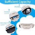 thumbnail image 3 of 2pack Fanny Pack - Fashion Travel Waist Pack With 3 Zipper Pockets (various）, 3 of 5