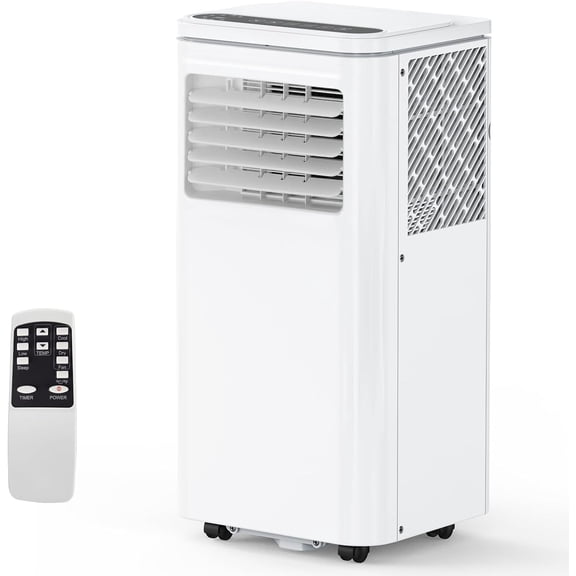 Portable Air Conditioners 8000 BTU, 4 in-1 Indoor AC Unit with Cooling, Dehumidifier, Fan & Sleep Modes, Portable AC with Remote Control for Home Office, 24H Timer, 2 Wind Speeds