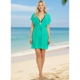 thumbnail image 3 of HAPPY BAY Women's Beachwear Summer Swim Beach Cover ups for Swimwear Bikini Sheer Chiffon Cover up Dress Bathing Suit Swimsuit Coverups for Women M-L Solid Plain, Mint Green, 3 of 5