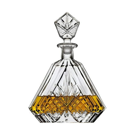Lefonte Whiskey Decanter for Liquor Scotch Bourbon or Wine, Irish cut Triangular - 750ml