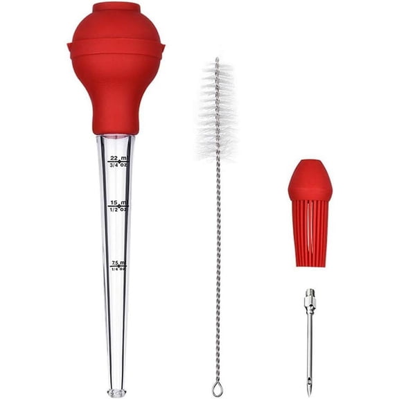 Professional Chef's Choice, Turkey Meat Baster with Silicone Bulb and Easy to Clean Design for Effortless Culinary Mastery