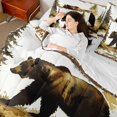 thumbnail image 4 of Homewish Wildlife Bear Twin Bedding Sets 7-Piece for Kids Teens,Jungle Animal Bedding Comforter Set Microfiber,Green Brown Breathable Sheet Sets,Super Cozy Room Decor,Reversible, 4 of 8