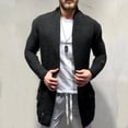 thumbnail image 2 of Suéter de otoño e invierno para hombre, cárdigan largo y holgado, chaqueta de punto, suéter musculoso para hombre, 2 of 6