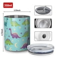 thumbnail image 4 of 12oz Coffee Tumblers Light Blue Dinosaurs Celestial Pattern Stainless Steel Vacuum Insulated Travel Tumbler Coffee Cups Mug with Lid and Straw with Cleaning Brush for Cold & Hot Drinks, 4 of 5
