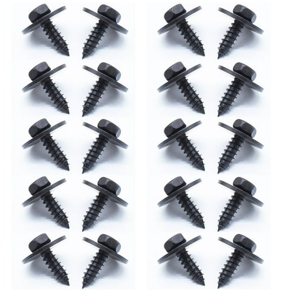 50x Black Metal 8mm Hex Washer Head Car Body Fender Bumper Retainer Screw 21.5mm