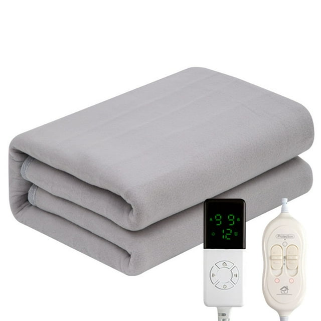 MOQIN Electric Heated Throw 32"*60" Throw Size Soft Lightweight Flannel Heated Blanket with 4 Time Settings and 6 Heat Settings,Heat Blanket for Home & Office Machine Washable