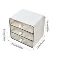 thumbnail image 3 of White Plastic Desktop Organizer with 3 Drawers | 17.5x13x16cm Student Stationery & Cosmetic Storage Box | Dormitory Desk Drawer Shelf Organizer for Makeup & Office Supplies, 3 of 6
