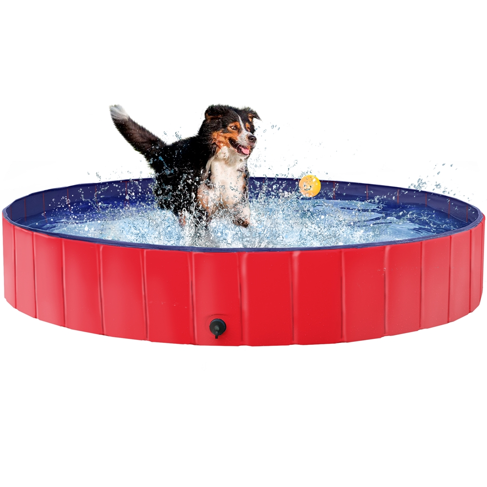Easyfashion Foldable Pet Swimming Pool Wash Tub for Cats and Dogs, Red, XX-Large, 63" - image 2 of 9