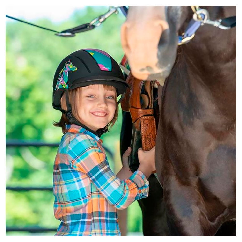 Troxel Spirit Low Profile Western Riding Helmet - Safety & Style Pop Art Pony / XSmall