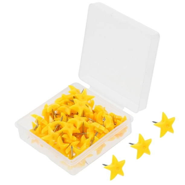 ColoMX 50 chinchetas decorativas con forma de estrella para tableros de corcho, mapas, fotos, calendarios y proyectos de manualidades para el hogar y la oficina.