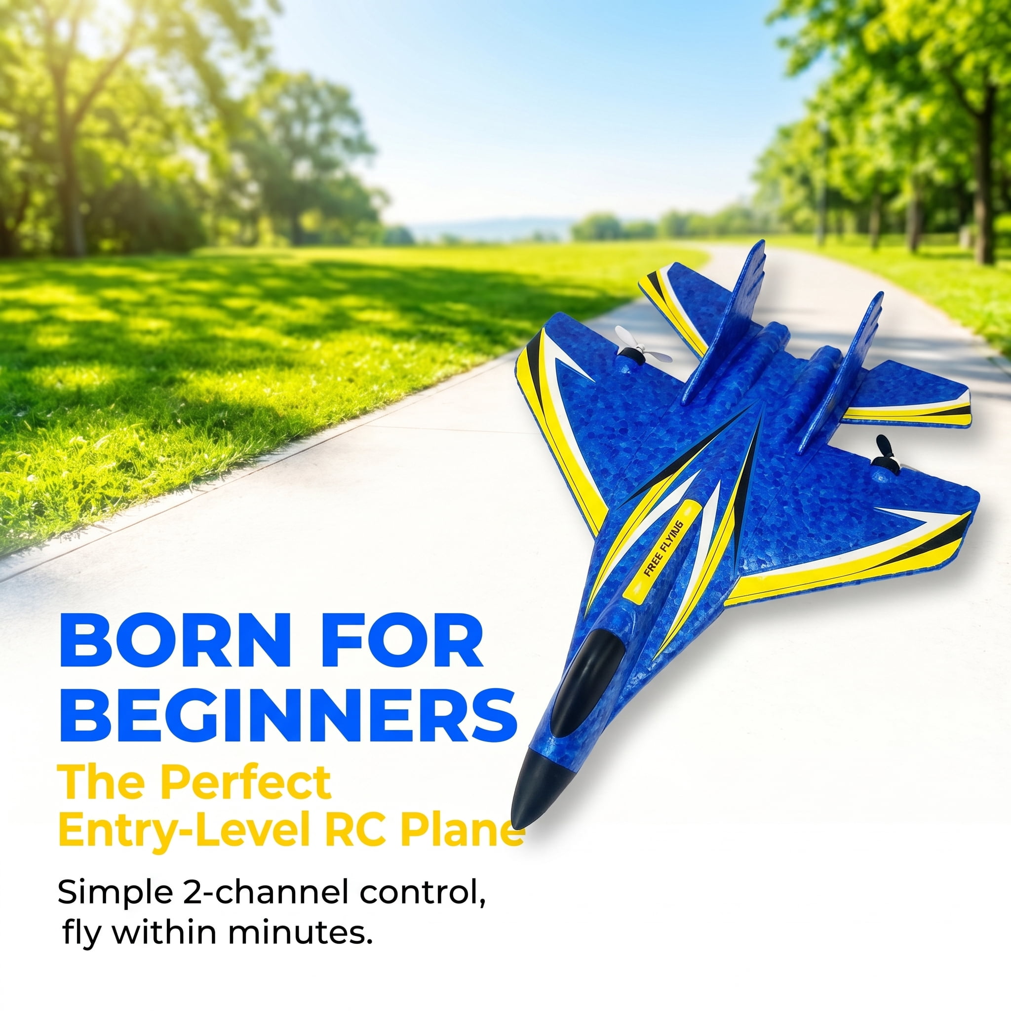 RC Plane,Remote Control Airplane Ready to Fly, 2.4Ghz 2 Channel RC Airplane with 3-Axis Gyro Stabilization, Durable EPP Foam RC Jet Aircraft Glider for Beginners & Kids