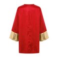 thumbnail image 5 of Hansber Kids Boys Praise Dance Top Long Sleeve Metallic Back Zipper Choir Church Worship Dance Stage Performance Tunic Top Red 6, 5 of 6