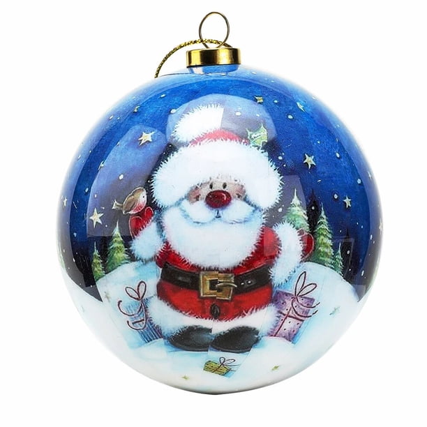 Juego de adornos de bolas de Navidad, plástico pintado, colgante para árbol de Navidad, accesorios de decoración de Año Nuevo, 8cm
