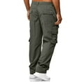 YINECHENCER 2024 Mens Polyester Cargo Pants Men Running Pants Twill