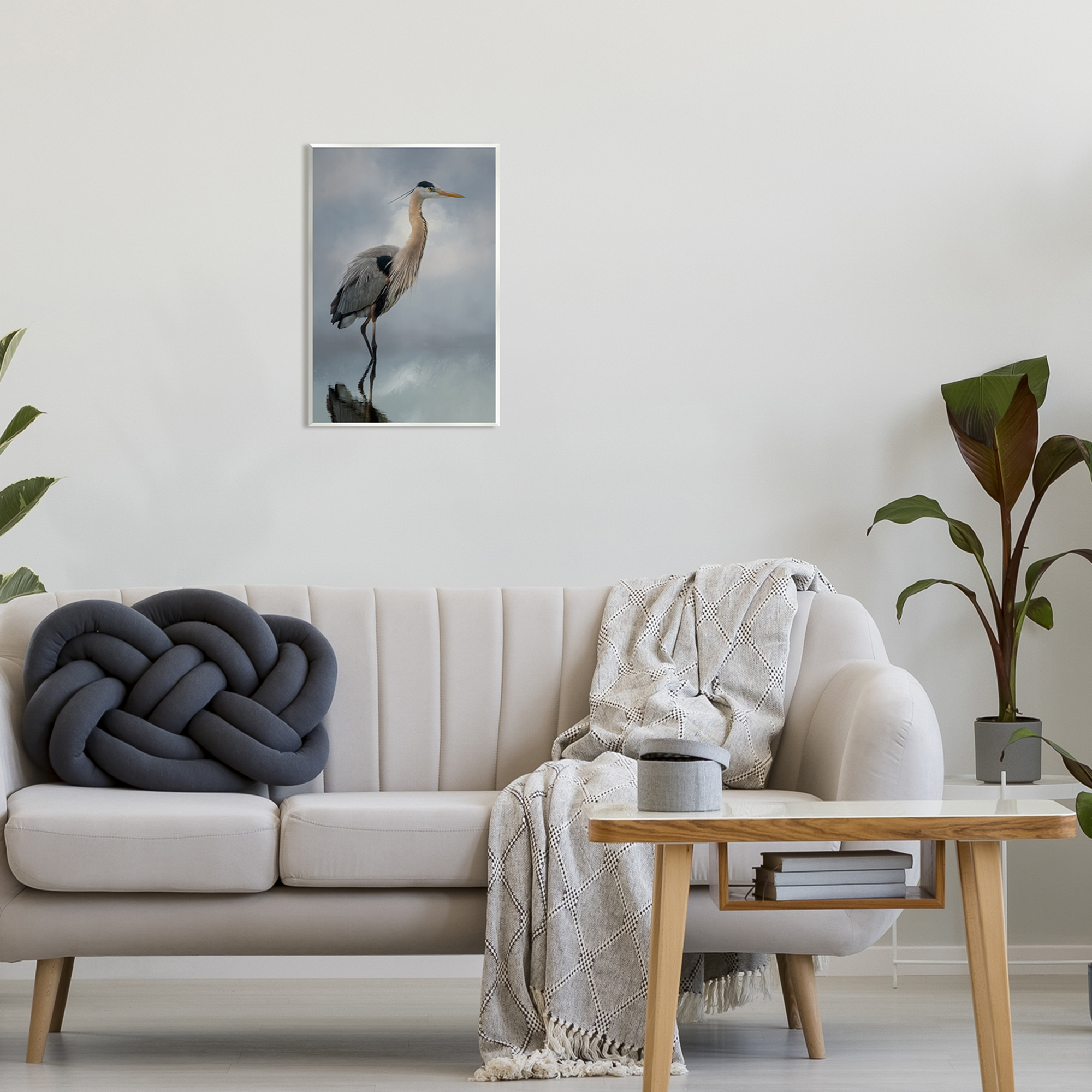 Stupell Perched Egret Water Reflection Animals & Insects Photography Wall Plaque Unframed Art Print Wall Art