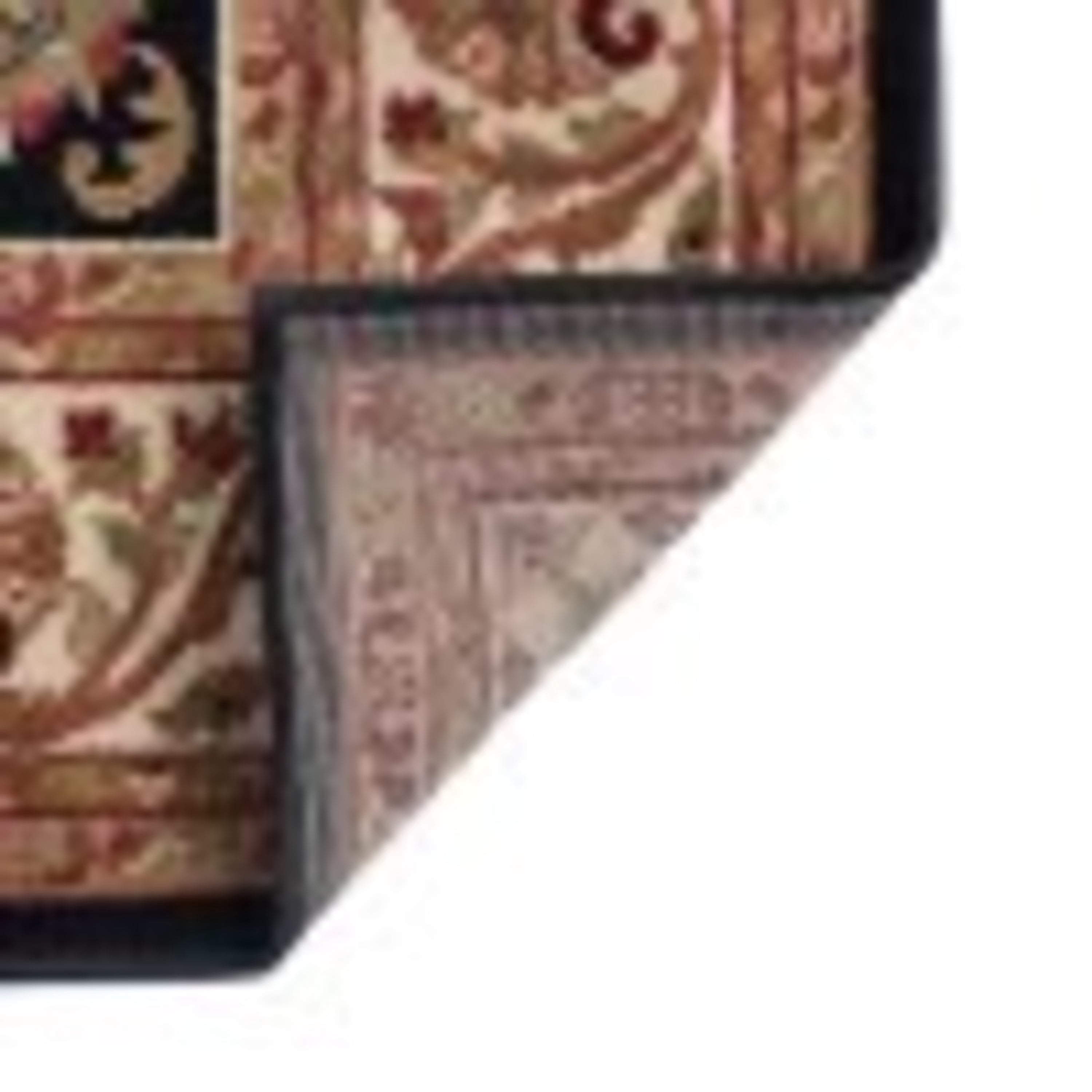 Traditional 2x3 Area Rug (2' x 3') Border Black, Beige Indoor Scatter Easy to Clean