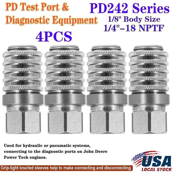 4pcs Test Port Quick Coupler PD242 Series Fit Diagnostic Equipment Internal Pipe