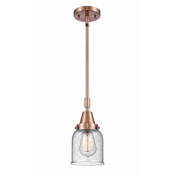 447-1S-AC-G54 Innovations Lighting Bell - 1 Light Stem Hung Mini Pendant In Industrial Style-11.13 Inches Tall and 5 Inches Wide-Antique Copper