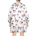 thumbnail image 2 of Wearable Oversized Blanket,White Cow Bow Pattern Wearable Blanket Hoodie for Adults,Cozy Hooded Blankets with Super Pockets,Super Warm Fuzzy Pullover for Women & Men, 2 of 6