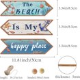thumbnail image 2 of 3 piezas de madera "La playa es mi lugar feliz", letrero de madera con forma de flecha, placa colgante, decoración de pared, estilo rústico de granja, cocina con agujero, 2 of 9