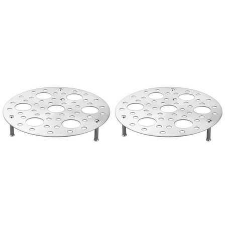 

Steamer Trivet Stock Pot Steaming Tray Set of 2 Stainless Steel Rack Waterproof Cookware Kitchen Egg Cooker