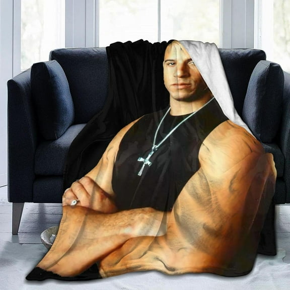 Blanket Vin Diesel Ultra-Soft Micro Fleece Wollen Blankets Throw Blankets Carpet Gift for Home Decoration,Decor Sofa,Office,Dormitory Bed car Camp Couch All Seasons